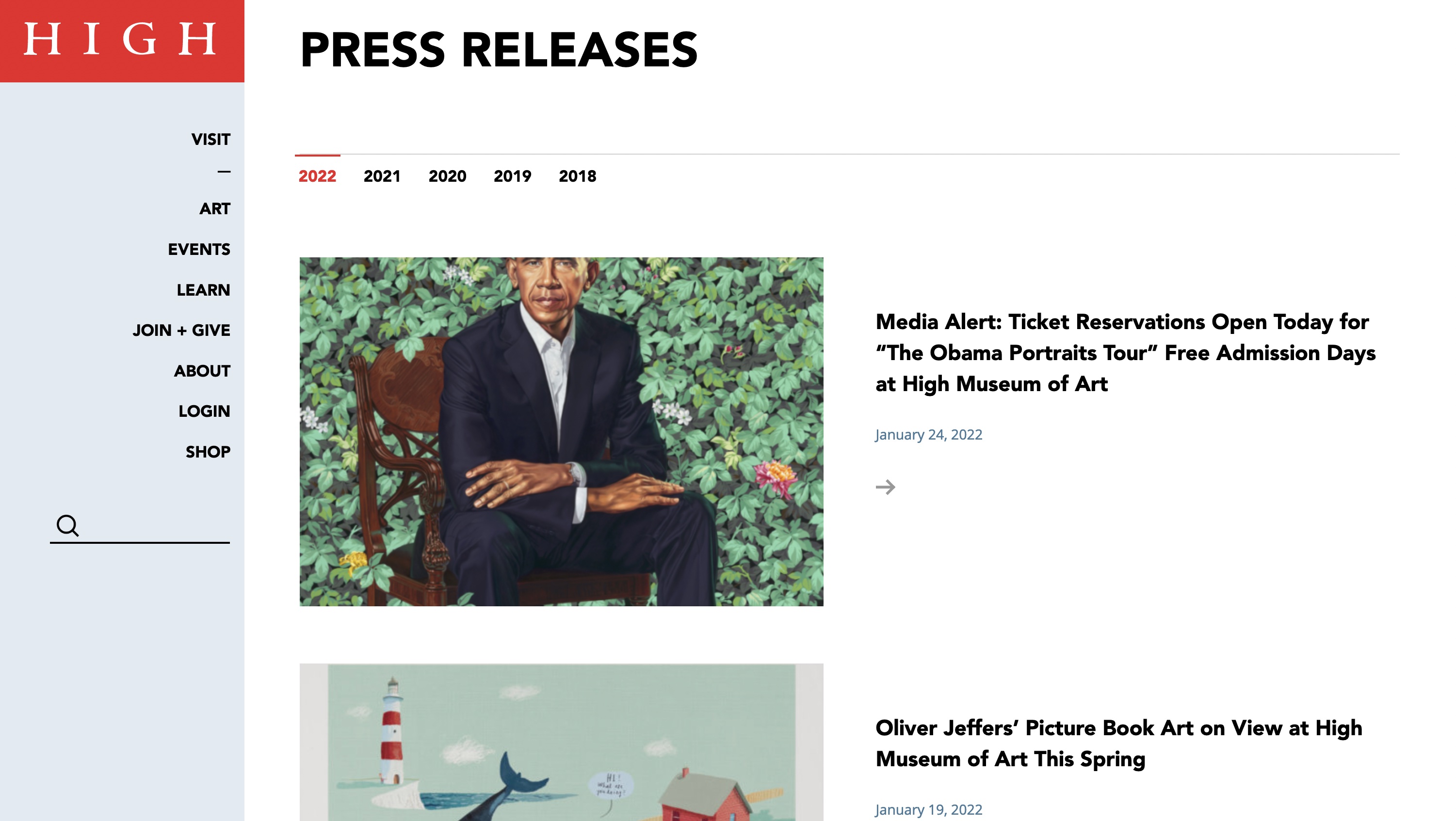 High Museum press release